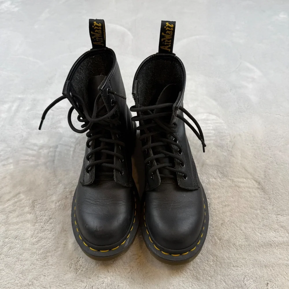 Dr Martens 1460 Black Leather Lace Up Ankle Boots Women's US 6 UK 4 EU 37 - Picture 3 of 8